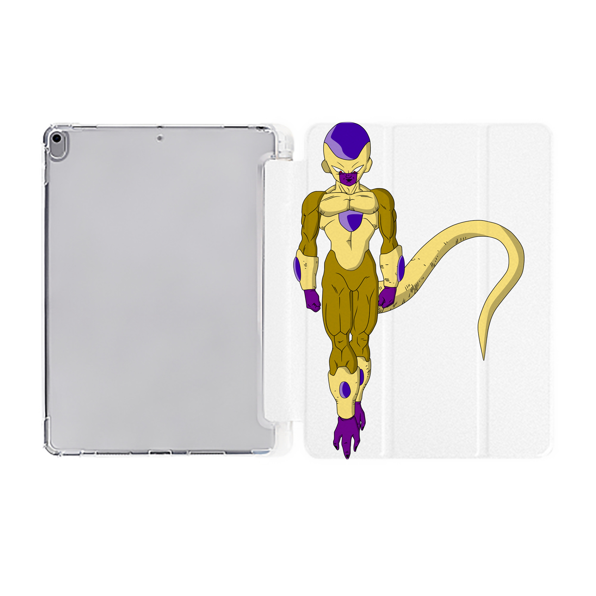 （画像用） ドラゴンボール フリーザ DRAGON BALL Frieza IPad ケース ペン収納付き 三つ折りスタンド PUレザー×シリコン 対応機種9.5/10.5/10.9インチ